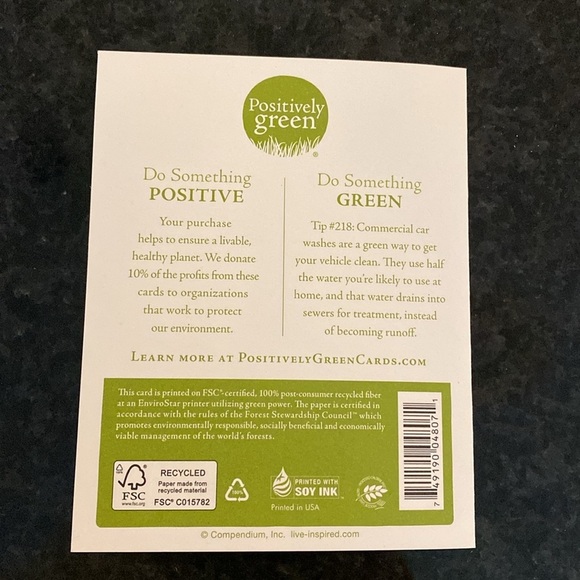 Compendium Positively Green Anniversary Card and Envelope - Picture 4 of 4